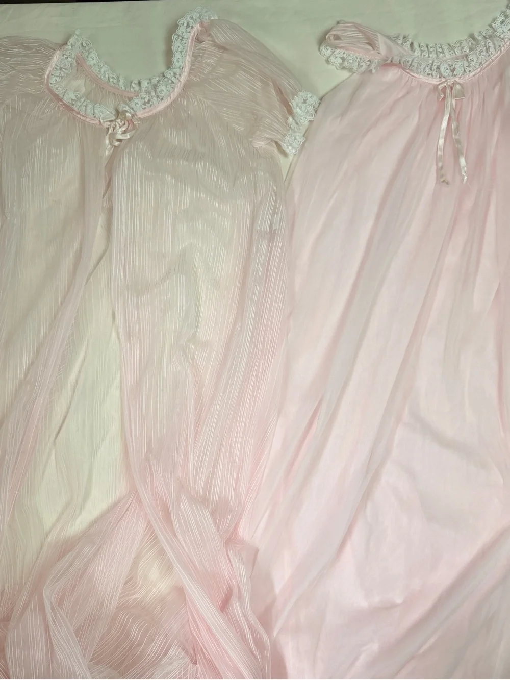 Vintage feminine Pink Lace-Trim Nightgown - Women’s Soft Sleepwear